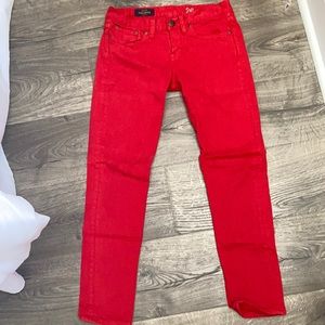 Jcrew red Toothpick jeans size 26
